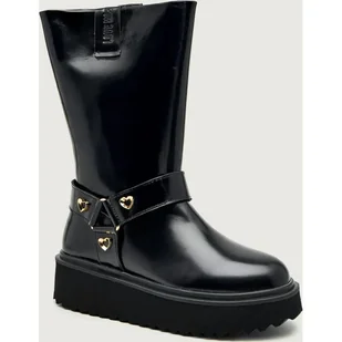 Love Moschino Skórzane kozaki - Kozaki damskie - miniaturka - grafika 1