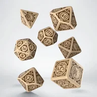 Akcesoria do gier planszowych - Q-Workshop Komplet kości Steampunk Clockwork - beżowo-brązowy 5907699492893 - miniaturka - grafika 1