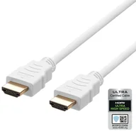 Kable - DELTACO HU-30A ULTRA SZYBKI KABEL HDMI 48GBPS, 3M, BIAŁY - miniaturka - grafika 1