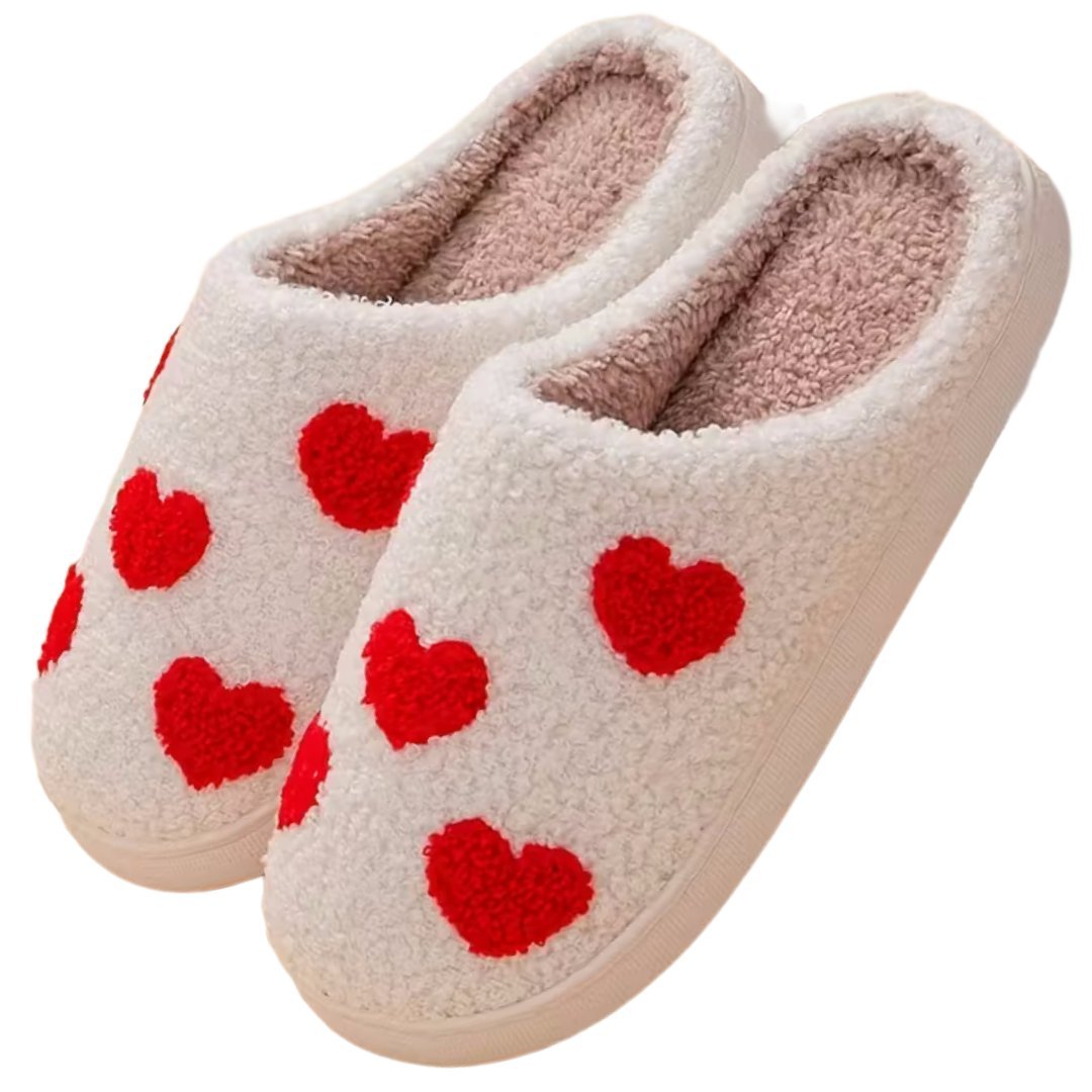 Ciepłe Pluszowe Kapcie Baranek Serca Serduszka 40-41