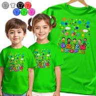 Koszulki i topy damskie - KOSZULKA DZIECIĘCA TSHIRT - NA DZIEŃ KROPKI KOLOROWE KROPKI WZORY - 134 M - WORLD CASE - miniaturka - grafika 1