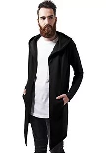 Urban Classics Mężczyźni Long Hooded Open Edge Kardigan, Czarny, XL - Swetry męskie - miniaturka - grafika 1