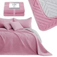 Narzuty - Narzuta SOFTA 200x220 ameliahome - BEDS/AH/SOFTA/PALEPINK+PEARLSILVER/200x220 - miniaturka - grafika 1