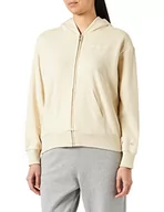 Bluzy damskie - Champion Damska bluza z kapturem Eco Future Terry na zamek błyskawiczny, kremowa żółta, XL - miniaturka - grafika 1
