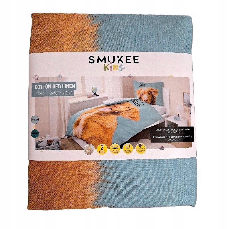 Pościel bawełna PIESEK Smukee 160x200 nowa