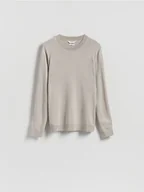 Swetry męskie - Reserved - Wiskozowy sweter - beżowy - miniaturka - grafika 1