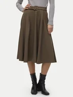 Spódnice - Vero Moda Spódnica trapezowa Tarisa 10318628 Brązowy Regular Fit - miniaturka - grafika 1
