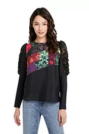 Bluzki damskie - Desigual Bluzka damska kamirow, czarny, L - miniaturka - grafika 1