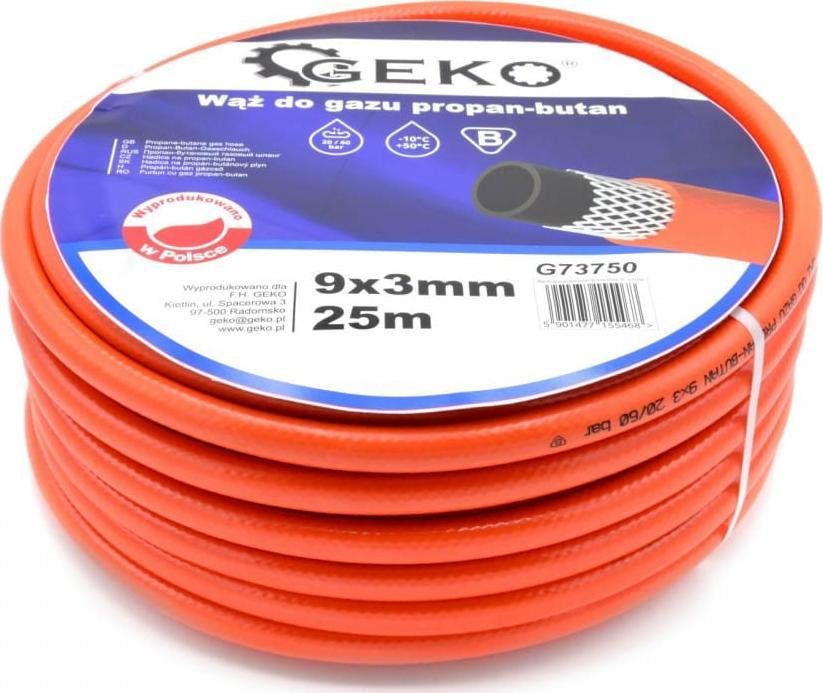 Geko WĄŻ DO GAZU PROPAN-BUTAN 9X3MM 25MB PL 1 G73750