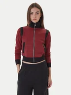 Bluzy damskie - adidas Bluza Houndstooth JY3461 Czerwony Regular Fit - miniaturka - grafika 1