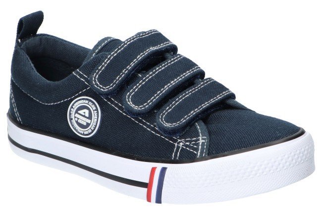 AMERICAN CLUB LH60 ORYGINALNE TENISÓWKI TRAMPKI DZIECIĘCE NA RZEPY NAVY 35