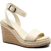 Sandały damskie - Calvin Klein Skórzane koturny - miniaturka - grafika 1