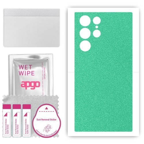 folia naklejka skórka strukturalna na TYŁ do Samsung Galaxy S23 Ultra - Seledynowy Pastel Matowy Chropowaty Baranek - apgo SKINS