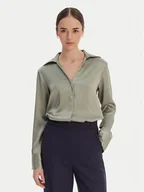 Koszule damskie - Calvin Klein Koszula Hammered LV044F129G Beżowy Regular Fit - miniaturka - grafika 1