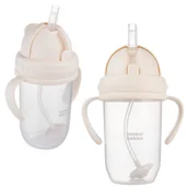Kubki dla dzieci - Canpol Babies Kubek Niekapek Kubeczek Z Rurką I Odważnikiem Kremowy 270ml 6m+ - miniaturka - grafika 1