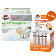Włosy, skóra, paznokcie - Doppelherz System Ceramide Beauty, owocowy smak mango i marakui, 25 ml x 30 ampułek + Odporność, płyn, smak wieloowocowy, 25 ml x 20 ampułek gratis - miniaturka - grafika 1