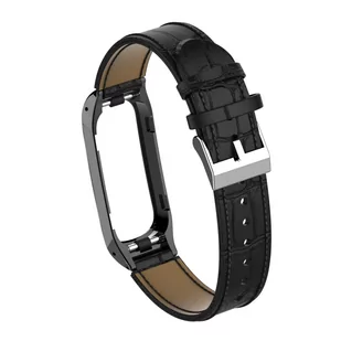 Pasek Eko Skóra Eco Leather Braders do Oppo Band czarny - Smartband - miniaturka - grafika 4