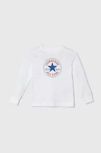 Converse longsleeve bawełniany kolor biały z nadrukiem - Bluzki dla dziewczynek - miniaturka - grafika 1