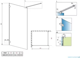 Radaway Essenza Pro Brushed Copper 90x200 kabina Walk-in szczotkowana miedź 10103090-93-01 - Kabiny prysznicowe Radaway Essenza Pro Brushed Copper 90x200 kabina Walk-in szczotkowana miedź 10103090-93-01 - Kabiny prysznicowe - miniaturka - grafika 2