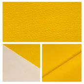 Pasmanteria - Ekoskóra Sztuczna Skóra Skaj Tkanina Tapicerska Derma Materiał Żółty 0,5 Mb - miniaturka - grafika 1