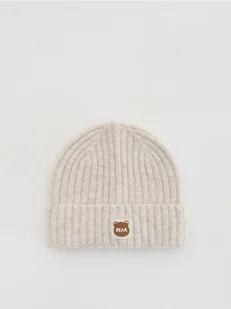 Reserved - Czapka z domieszką wełny - beżowy - Czapki damskie - miniaturka - grafika 1