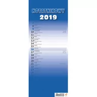 Kalendarze - Kalendarz 2019 Slim Notatnikowy Niebieski - miniaturka - grafika 1