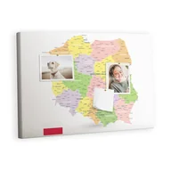 Tablice i flipcharty - Tablica korkowa 60x40 cm, wzór Mapa Polski - miniaturka - grafika 1