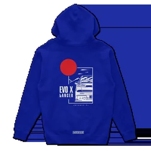 Bluza z kapturem Mitsubishi Lancer Evo X niebieska-L - Odzież do sportów motorowych - miniaturka - grafika 1