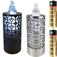 Lampiony i znicze - Świeca Led Na Baterie Ażurowa Wkład Led Znicz Zniczy Świeczka 15Cm Wysoka - miniaturka - grafika 1