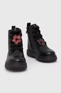 Buty dla dziewczynek - Camper botki skórzane dziecięce TWS Kids kolor czarny - grafika 1