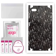 Szkła hartowane na telefon - Folia naklejka skórka strukturalna na TYŁ+BOKI do Apple iPhone 8 Plus - Carbon Pixel Czarny - apgo SKINS - miniaturka - grafika 1