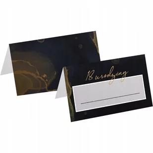 WINIETKA NA STÓŁ 18 CZARNO ZŁOTE 10szt Z2 - Kartki okolicznościowe i zaproszenia - miniaturka - grafika 1