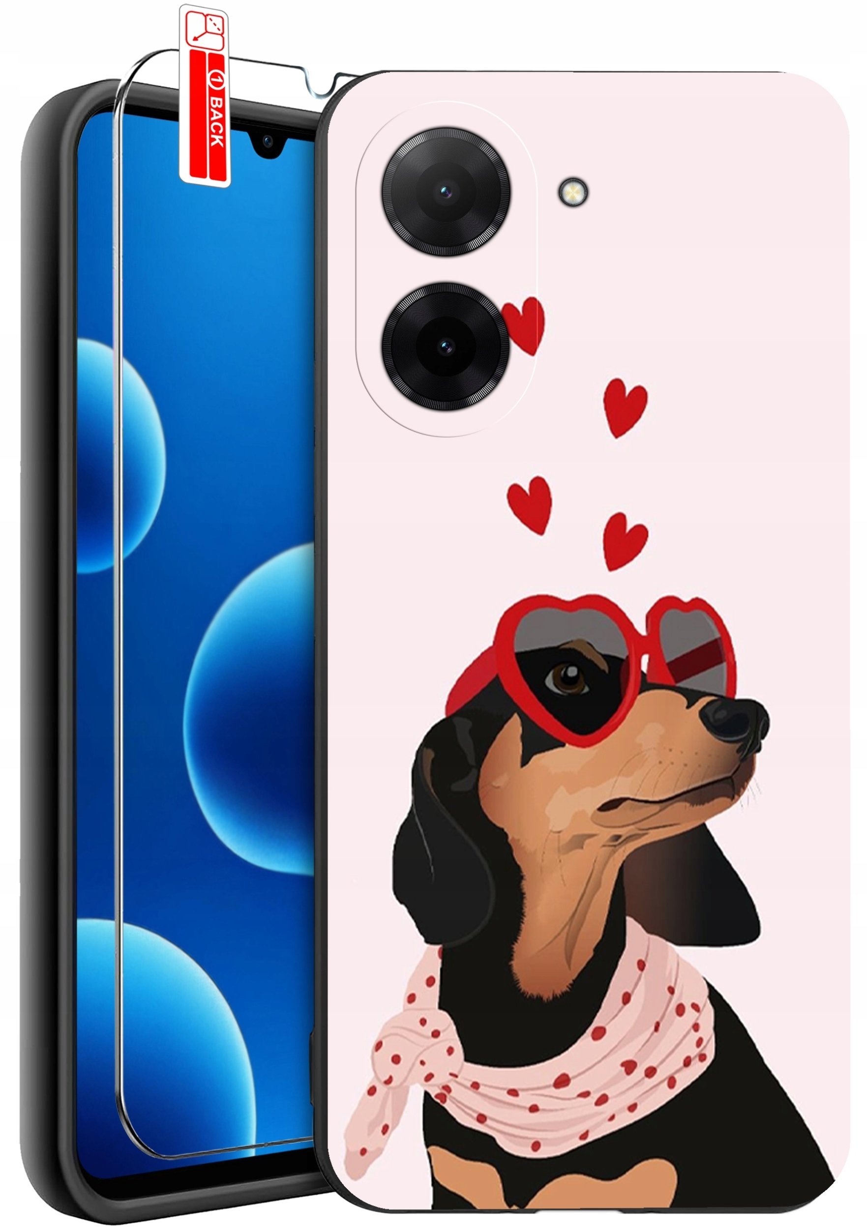 ETUI do Xiaomi Redmi A5 WZORY SILIKONOWE MATT CASE + SZKŁO 9H