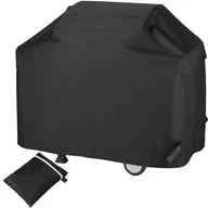 Pokrowce na grilla - Pokrowiec na grilla zewnętrznego wykonany z tkaniny Oxford 420D, wodoodporny, odporny na promieniowanie UV, wiatr i kurz (147 x 61 x 122 cm, czarny) - miniaturka - grafika 1