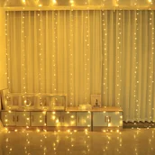 Oświetlenie świąteczne - Kurtyna Świetlna 3X3 Girlanda Lampki Wiszące Ciepły 300 Led W1 - miniaturka - grafika 1