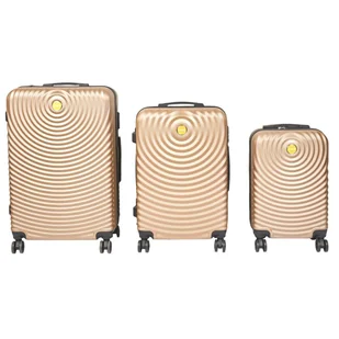 Zestaw trzech walizek Beżowy - Walizki - miniaturka - grafika 1