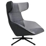 Fotele i krzesła biurowe - King Home Fotel obrotowy VITA VELVET ciemny szary welur ekoskóra czarna MSE011000309.V23E43 - miniaturka - grafika 1
