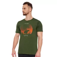 Koszulki sportowe męskie - Męska koszulka Brubeck Outdoor Wool Pro SS zielony - M - miniaturka - grafika 1