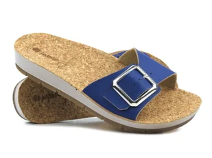 Klapki damskie z korkową wkładką- INBLU Aida, granatowe - Inblu - Klapki i japonki damskie - miniaturka - grafika 1
