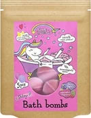 Kosmetyki do kąpieli - LITTLE UNICORN_Błyszcząca kula do kąpieli Arbuz, Jagoda 5x50g - miniaturka - grafika 1