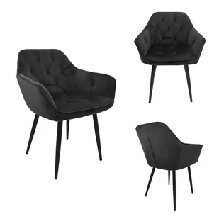 NOWOCZESNE KRZESŁO KUBEŁKOWE FOTEL DO JADALNI SALONU CZARNE JULIA - Krzesła - miniaturka - grafika 1