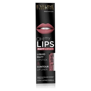 Eveline OH! My Lips, pomadka w płynie + konturówka 06 Cashmere Rose - Konturówki do ust - miniaturka - grafika 5