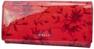 Portfele - Portfel Damski Skórzany Lakierowany PATRIZIA Długi Max Z Klamrą FL-100 CZERWONY RFID 18,5 x 9 x 3 [cm] - miniaturka - grafika 1