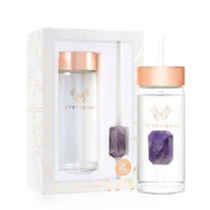 Pozostałe akcesoria kuchenne - Crystallove Szklana butelka na wodę z ametystem i słomką Butelki 1 ct - miniaturka - grafika 1