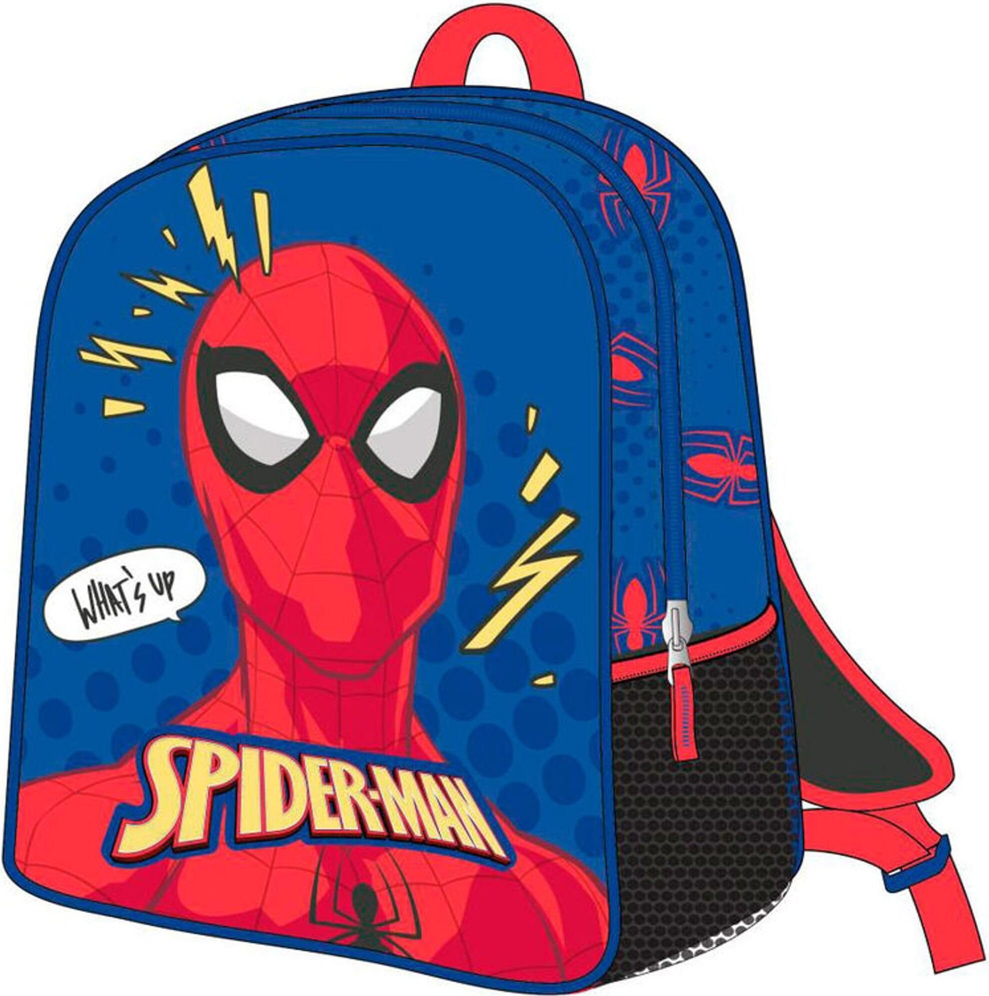 Plecak dziecięcy Spiderman, niebieski, zamek błyskawiczny, 25 x 31 x 10 cm, plecak dziecięcy z detalami 3D, wyściełane uchwyty, oryginalny produkt, zaprojektowany w Hiszpanii, niebieski, Estándar, Casual