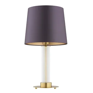 Lampa stołowa HAMPTON E27 - mosiądz szczotkowany/fioletowy - Lampy stojące - miniaturka - grafika 1