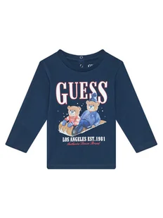 Guess Bluzka I5BI00I3Z14 Niebieski Regular Fit - Bluzki damskie - miniaturka - grafika 1