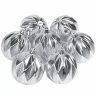Bombki - czakos, Bombki Choinkowe Plastikowe Ozdoba Choinka 12szt. Srebrne 8cm 12szt. 91-04 - miniaturka - grafika 1