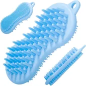 Akcesoria medycyny naturalnej - Silikonowa gąbka do mycia ciała z wypustkami - szczotka do masażu ciała i głowy - poprawa krążenia, wygładzenie skóry (24286) - miniaturka - grafika 1