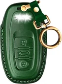 Etui na klucze - ZIELONE ETUI NA KLUCZYKI SKÓRA AUDI A4 A5 Q5 TT S4 - miniaturka - grafika 1